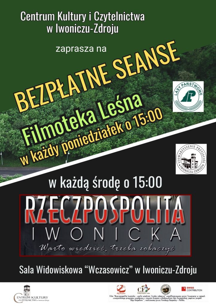 Bezpłatne seanse filmowe  „Filmoteka Leśna” i Film „Rzeczpospolita Iwonicka”